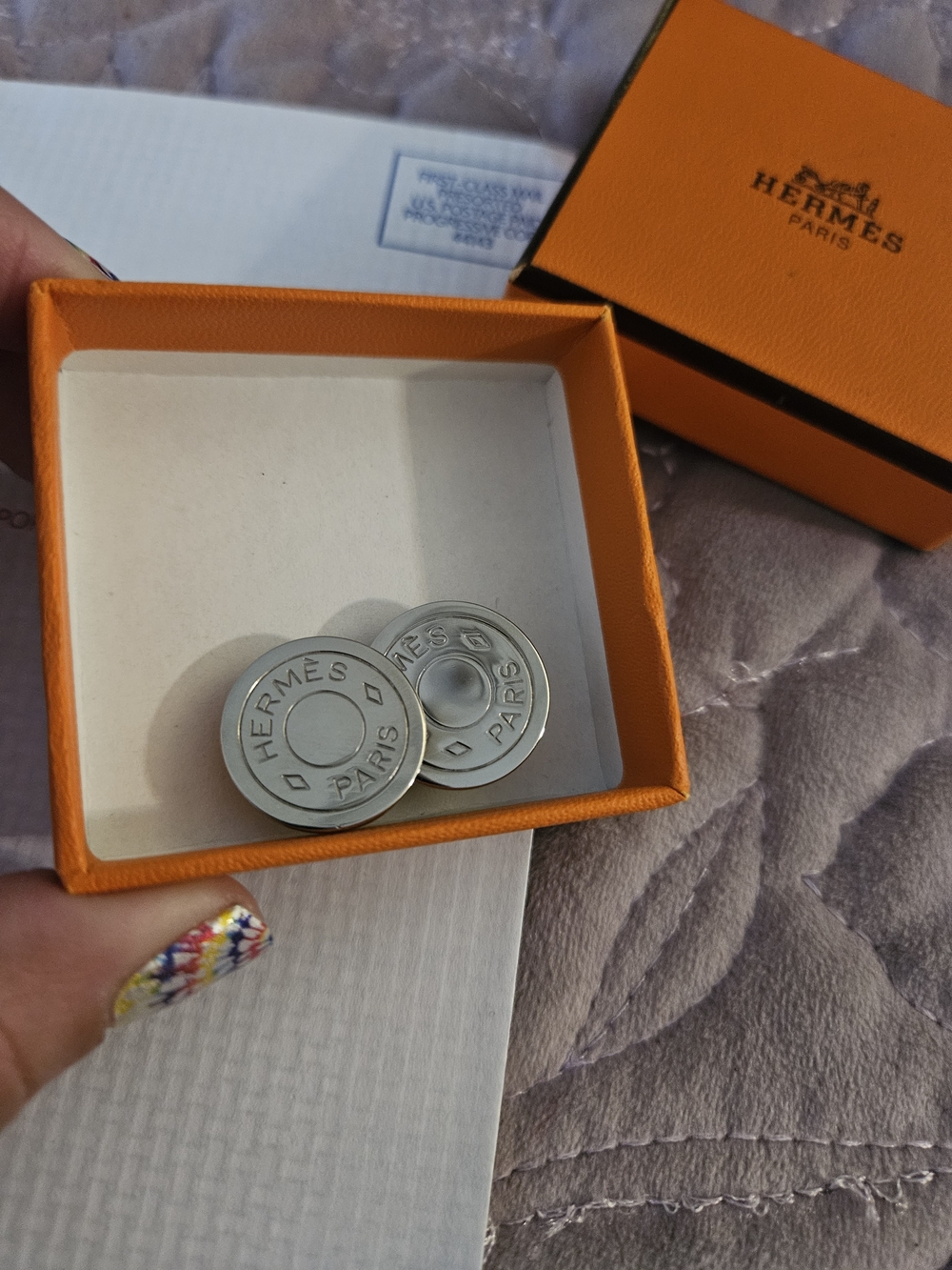 Hermès Silver-Tone Clip-On Earrings. - Picture 4 of 5